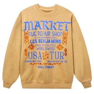 Market Les Benjamin’s Rug Dealer Crew-neck Sweatshirt Size XL NEW